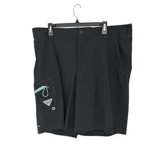 EUC Columbia Shorts Black PGF Terminal Tackle Performance Stretch Pockets Sz 40